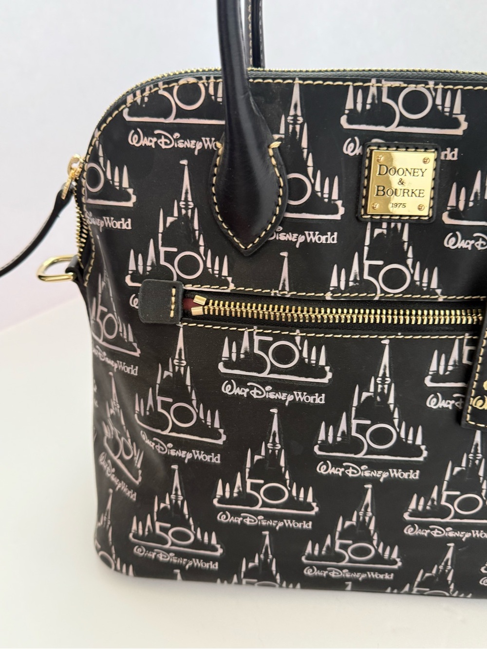 Dooney & Bourke Black Walt Disney World 50th Anniversary Dome Satchel - Picture 9 of 9